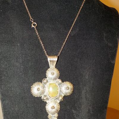 Sterling silver lg. cross by RB. designs.