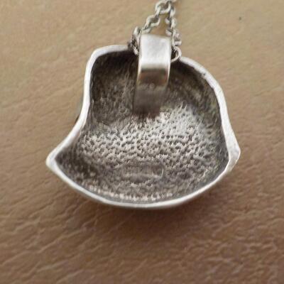 Stunning sterling silver Falcon with eye stone. Necklace.