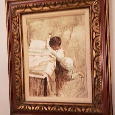 Painting of child praying