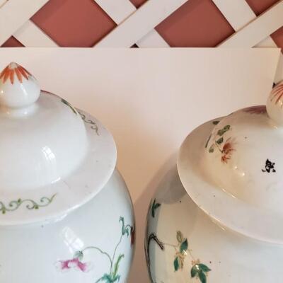 Two large ginger jars/ Temple Vases 18" tall!