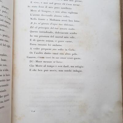 Two large books Tomo Vol I and II Rime di Francesco Petrarca 1805