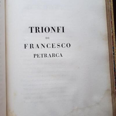 Two large books Tomo Vol I and II Rime di Francesco Petrarca 1805