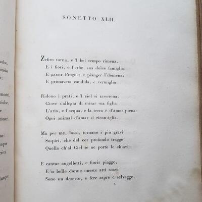 Two large books Tomo Vol I and II Rime di Francesco Petrarca 1805