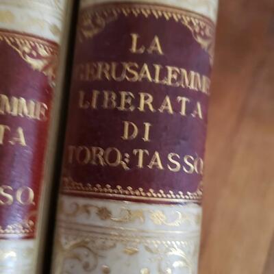 large antique books 15" tall "La Gerusalemme Liberata di Torquato Tasso" 1807