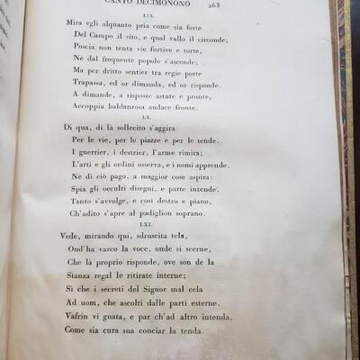 large antique books 15" tall "La Gerusalemme Liberata di Torquato Tasso" 1807