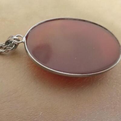 Sterling Silver  Citrine Quartz stone necklace.