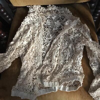 Victorian Lace Jacket and small crochet shawl/wrap