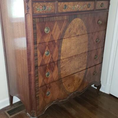 Tall dresser with painted details Part of Set #1