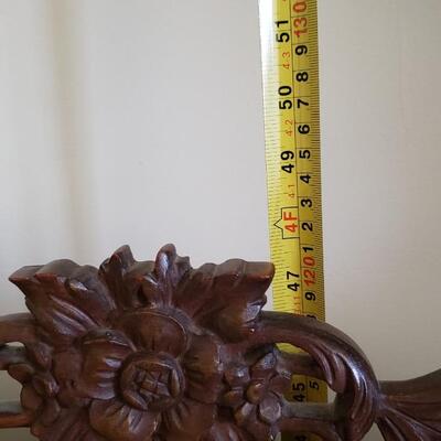 pair of Antique twin beds pretty carvings and decorative painting details Set #1