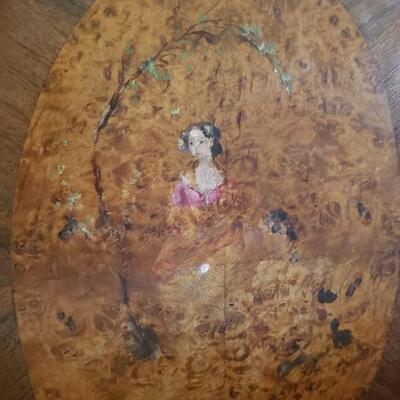 pair of Antique twin beds pretty carvings and decorative painting details Set #1