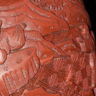 Two Cinnabar table lamps