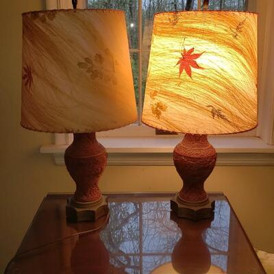 Two Cinnabar table lamps