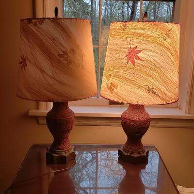 Two Cinnabar table lamps