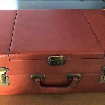 Antique Travel Vanity Case Sterling Brushes and more