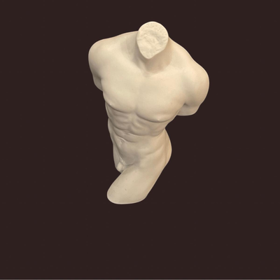 Matte White Porcelain Male Nude Statue-8"