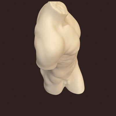 Matte White Porcelain Male Nude Statue-8"