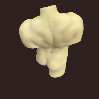 Matte White Porcelain Male Nude Statue-8"
