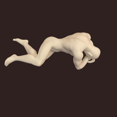 Unicorn Studios Nude Male Artistic Body Fine Porcelain Figurine Statue - 8"