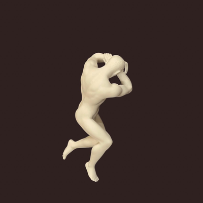 Unicorn Studios Nude Male Artistic Body Fine Porcelain Figurine Statue - 8"