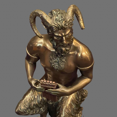 Brass Statue of Pan - the God of Fertility - 11"