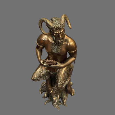 Brass Statue of Pan - the God of Fertility - 11"