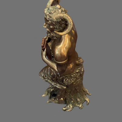 Brass Statue of Pan - the God of Fertility - 11"