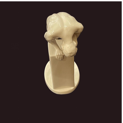 Porcelain Male Nude Stretching on a Pedestal - 9"