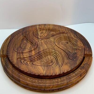Collapsible wood basket and nut cracker
