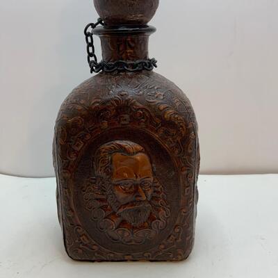 Leather covered Spanish decanter