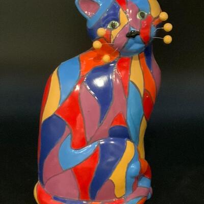 Mosaic colorful cat