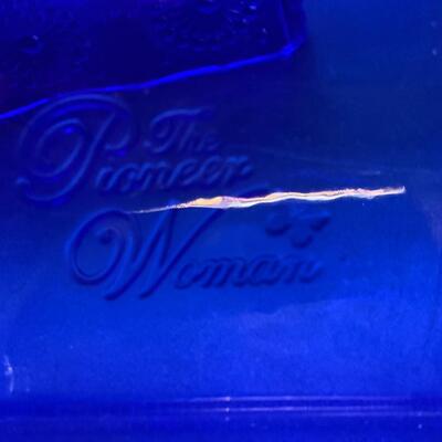 Pioneer Woman blue butter dish