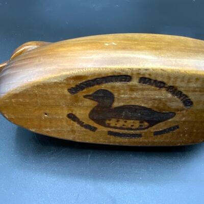 Two vintage hand carved wooded duck decoys