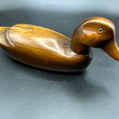 Two vintage hand carved wooded duck decoys
