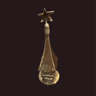 Handmade Metal Star Sculpture - 11"