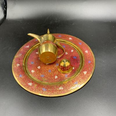 India Tea Set - Red and Gold