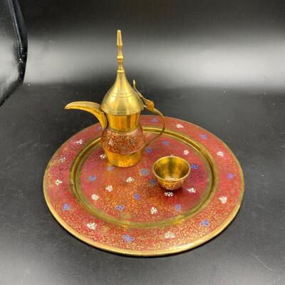 India Tea Set - Red and Gold
