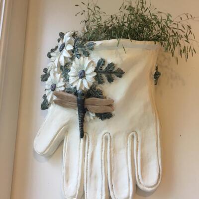Wall hanging glove vase or planter