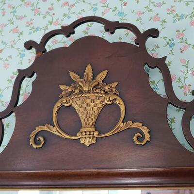 Vintage Mirror, wood with decorative emblem