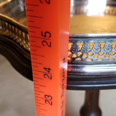 Small Antique table with silver plate tray
