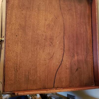 Antique chamber pot concealed as side table