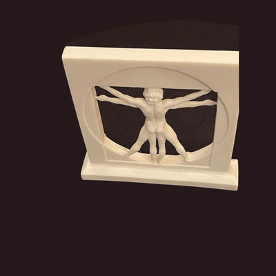 The Vitruvian Man Alabaster Sculpture - 9" x 9"