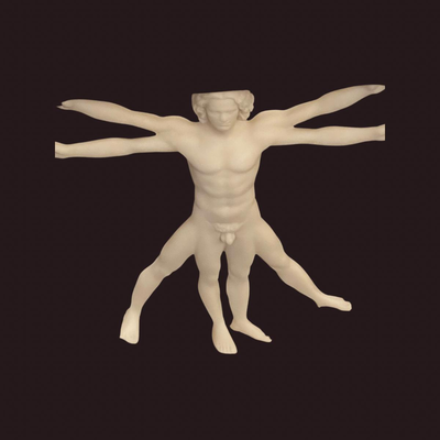 The Vitruvian Man Alabaster Sculpture - 9" x 9"