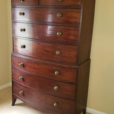6 foot tall antique dresser Chest on Chest amazing drawer pulls