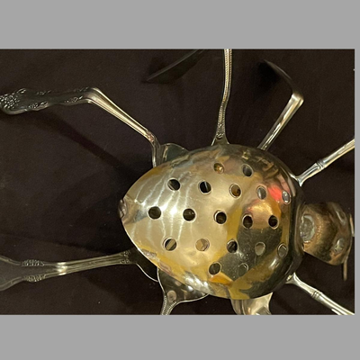 Signed Zachary Jacobs Spoon Art Lady Bug Sculpture - 10"