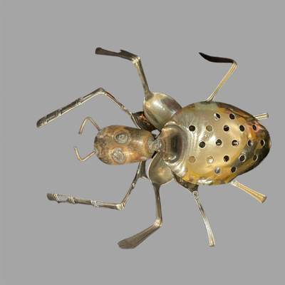 Signed Zachary Jacobs Spoon Art Lady Bug Sculpture - 10"