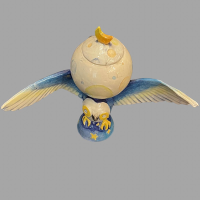 Danisha Sculpture Hoot Owl with Lid - 7" - Numbered