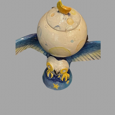 Danisha Sculpture Hoot Owl with Lid - 7" - Numbered