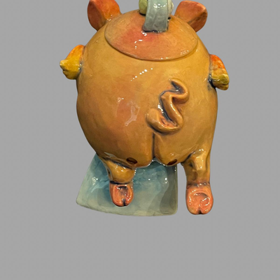 Danisha Flight of the Fancy Pig with Lid Sculpture - Numbered - 5"