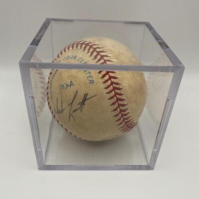 -97- Signed Baseball | Mark Lorah, Jeff Cino, And Jeremy Burntuny