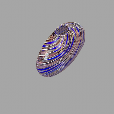 Hand Blown Blue Swirl Vase - 10"